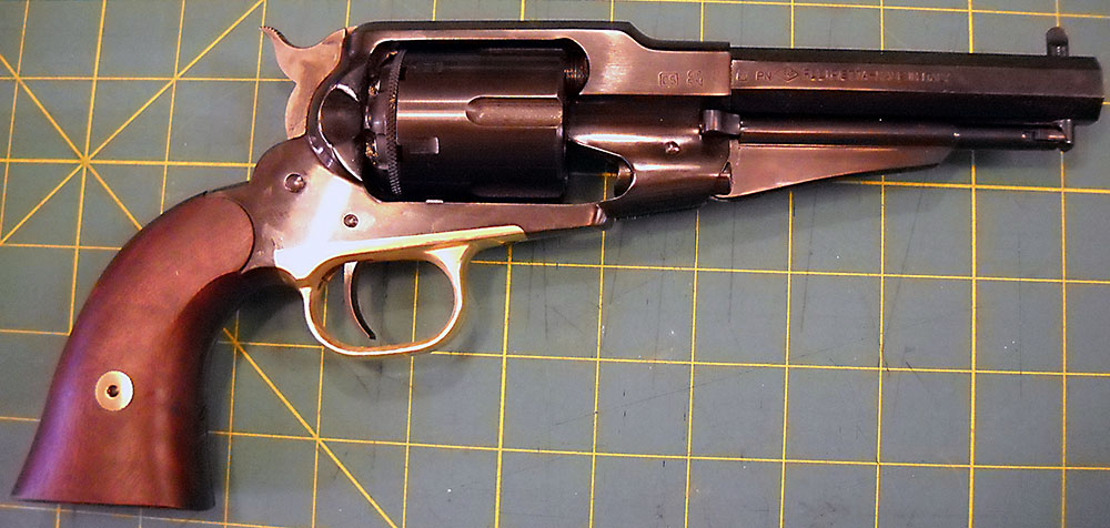 Pietta 1858 with Taylor's cartridge conversion cylinder installed